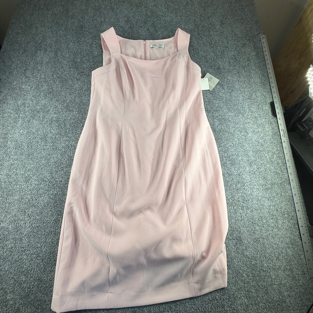 Kasper Tutu Pink Sleeveless Sheath Dress Tuileries Square Neck Size 16 NWT